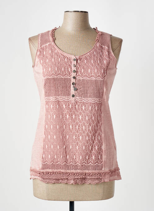 Top stretch sans manche rose MERI & ESCA femme