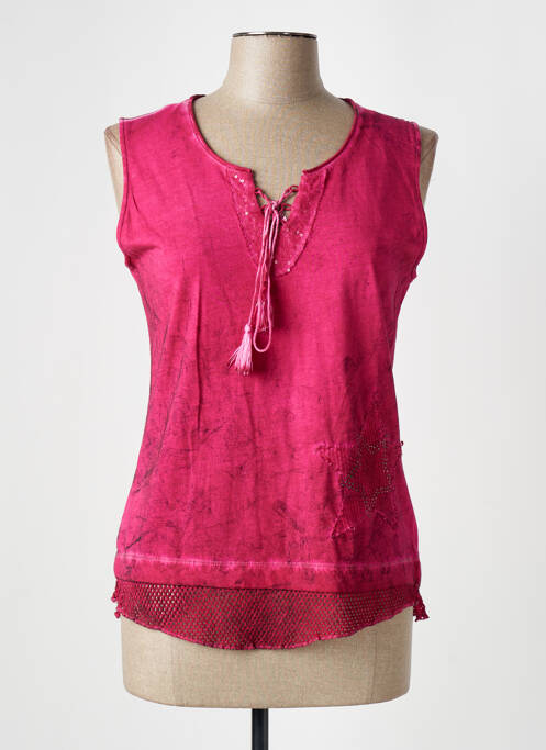 Top tissage jersey sans manche rose MERI & ESCA femme