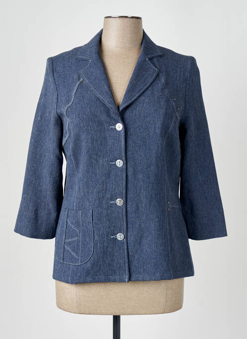 Veste casual col tailleur bleu GUY DUBOUIS femme