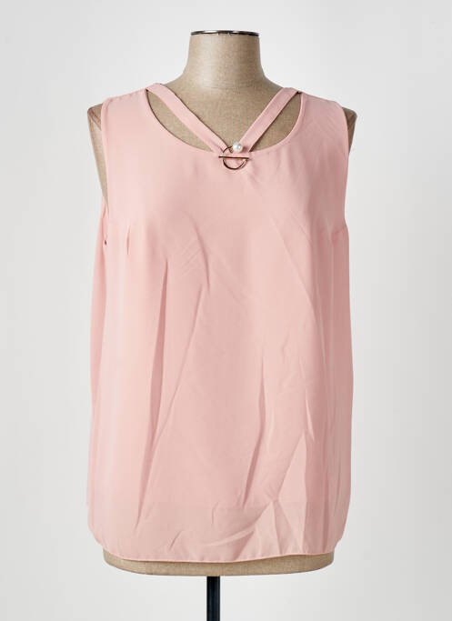 Top stretch sans manche rose COULEURS DU TEMPS femme