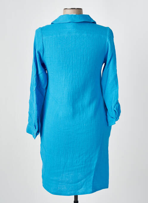 Robe courte manches longues manches longues bleu GUY DUBOUIS femme