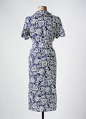 Robe longue imprimé fantaisie manches courtes bleu EMME M femme