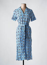 Robe longue imprimé fantaisie manches courtes bleu EMME M femme