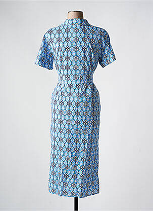 Robe longue imprimé fantaisie manches courtes bleu EMME M femme