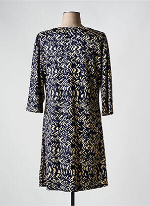 Robe mi-longue manches 3/4 manches 3/4 bleu KACY femme