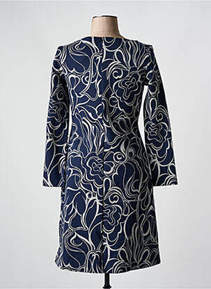 Robe mi-longue imprimé fantaisie manches longues bleu MAX MARA femme