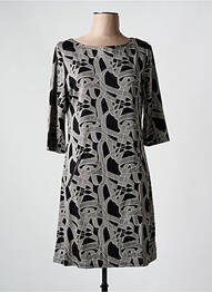 Robe mi-longue manches 3/4 manches 3/4 noir VEGAS femme