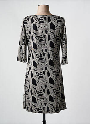 Robe mi-longue manches 3/4 manches 3/4 noir VEGAS femme