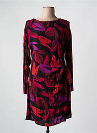Robe mi-longue coupe fluide manches longues noir ANGE femme