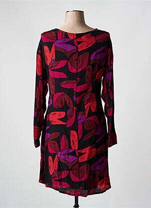 Robe mi-longue coupe fluide manches longues noir ANGE femme