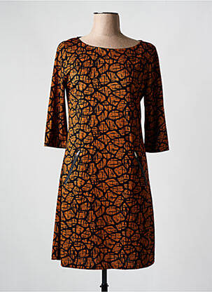 Robe mi-longue manches 3/4 manches 3/4 noir VEGAS femme