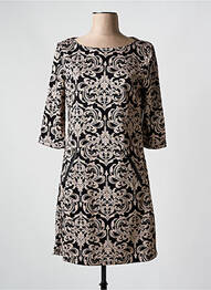 Robe mi-longue manches 3/4 manches 3/4 noir VEGAS femme