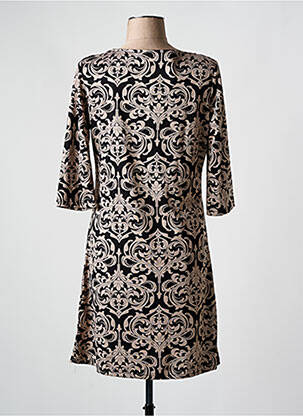 Robe mi-longue manches 3/4 manches 3/4 noir VEGAS femme