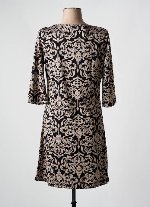 Robe mi-longue manches 3/4 manches 3/4 noir VEGAS femme