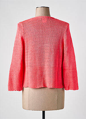 Gilet manches longues col rond rose TEL'TELLE femme