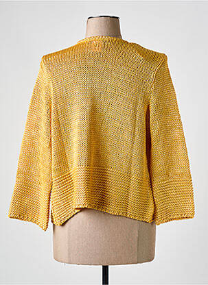 Gilet manches longues col rond jaune TEL'TELLE femme