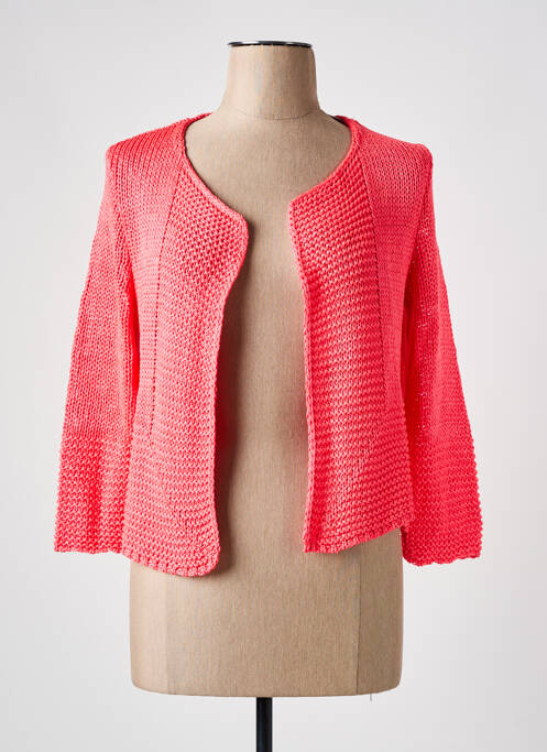 Gilet manches longues rose TEL'TELLE pour femme