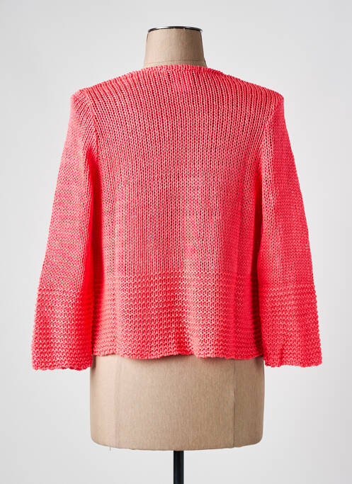 Gilet manches longues rose TEL'TELLE pour femme