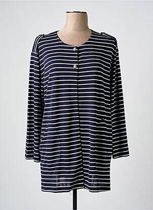 Gilet manches longues fermeture boutonnée sur le devant bleu KAKIE femme
