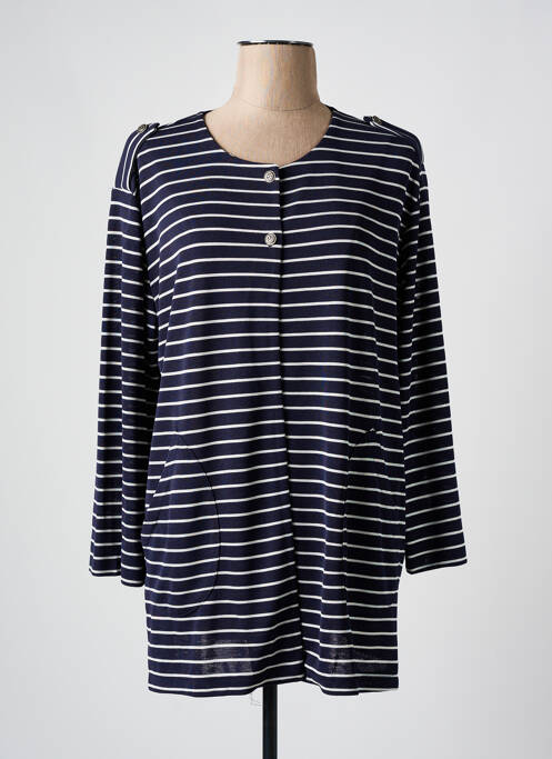 Gilet manches longues bleu KAKIE pour femme