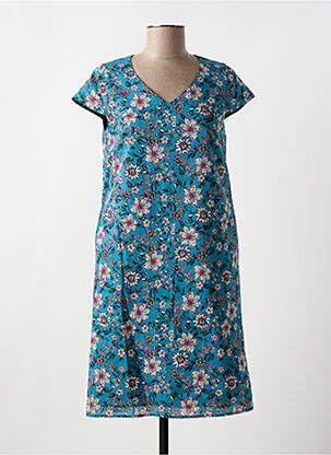 Robe courte manches courtes manches courtes bleu GUY DUBOUIS femme