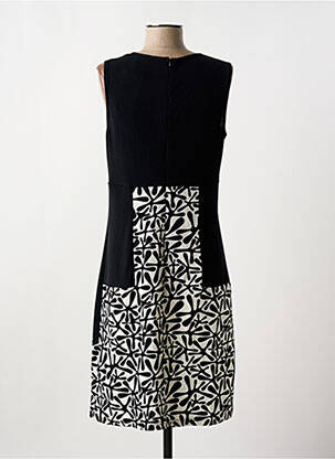 Robe mi-longue imprimé fantaisie sans manche noir GUY DUBOUIS femme