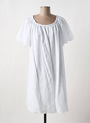 Robe mi-longue coupe évasée manches courtes blanc MERI & ESCA femme