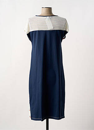 Robe mi-longue imprimé fantaisie manches courtes bleu MERI & ESCA femme