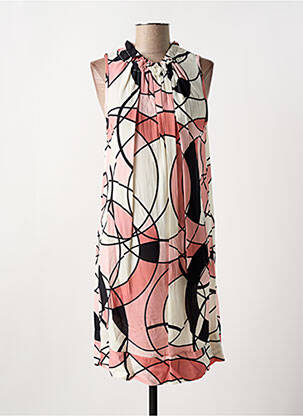 Robe mi-longue sans manche sans manche rose COULEURS DU TEMPS femme