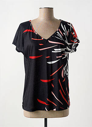 T-shirt imprimé fantaisie manches courtes noir MERI & ESCA femme