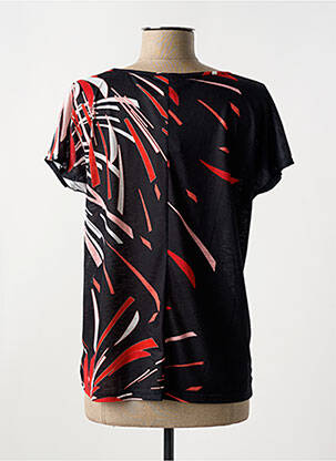 T-shirt imprimé fantaisie manches courtes noir MERI & ESCA femme