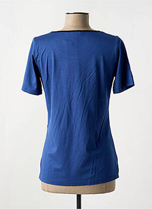 T-shirt sérigraphie avec strass manches courtes bleu GUY DUBOUIS femme