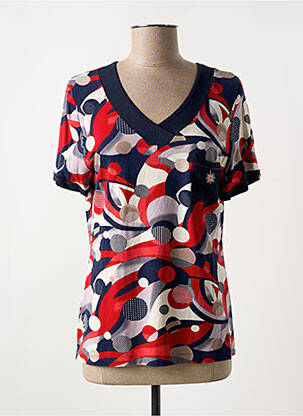 T-shirt col v manches courtes bleu MERI & ESCA femme