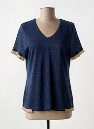 Pull tissage chiné manches courtes bleu MERI & ESCA femme