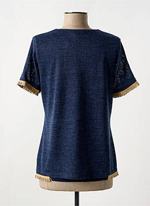 Pull tissage chiné manches courtes bleu MERI & ESCA femme