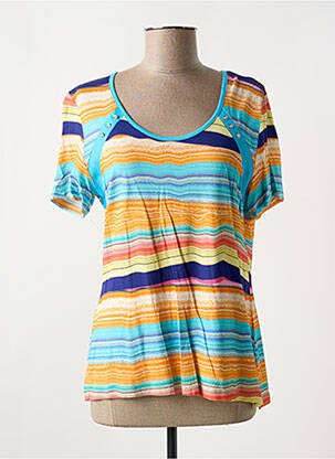 T-shirt stretch manches courtes bleu MERI & ESCA femme