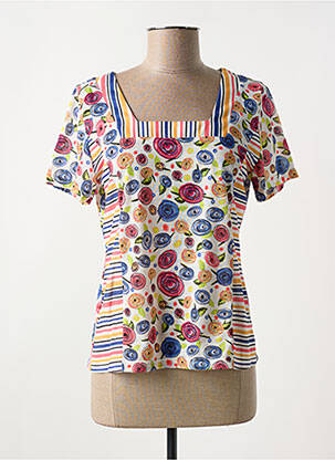 T-shirt stretch manches courtes bleu MERI & ESCA femme
