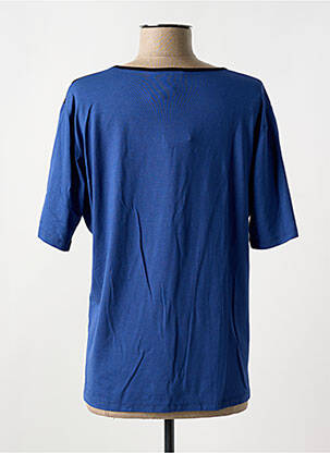 T-shirt sérigraphie avec strass manches courtes bleu GUY DUBOUIS femme