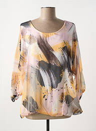 Blouse légère et transparente manches 3/4 orange COULEURS DU TEMPS femme