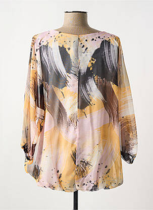 Blouse légère et transparente manches 3/4 orange COULEURS DU TEMPS femme