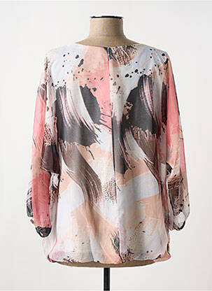 Blouse légère et transparente manches 3/4 rose COULEURS DU TEMPS femme