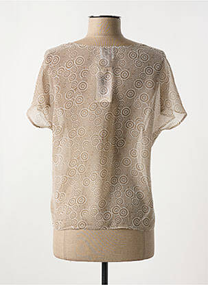 Blouse légère et transparente manches courtes marron GUY DUBOUIS femme