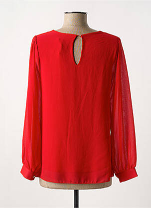 Blouse légère et transparente manches longues rouge COULEURS DU TEMPS femme