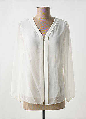 Blouse légère et transparente manches longues blanc GREGORY PAT femme