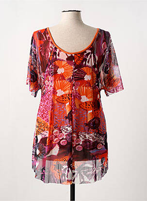 Top imprimé fantaisie manches courtes orange MERI & ESCA femme