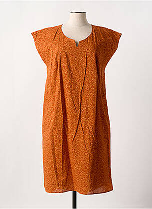 Robe courte manches courtes manches courtes orange GUY DUBOUIS femme