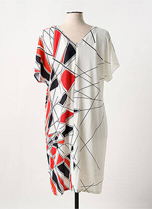 Robe mi-longue coupe fluide manches courtes rouge GUY DUBOUIS femme