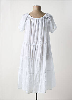 Robe mi-longue manches courtes manches courtes blanc MERI & ESCA femme