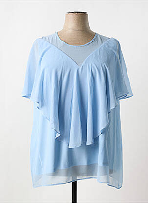 Tunique manches courtes tissage crêpe bleu GREGORY PAT femme