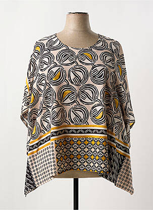 Tunique manches longues tissage crêpe beige MERI & ESCA femme